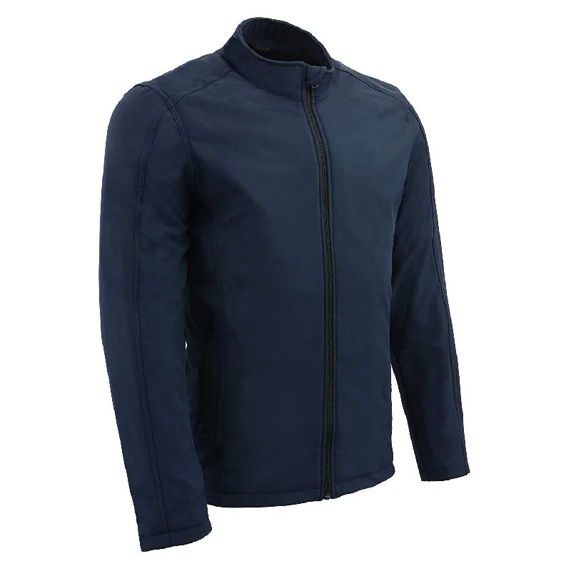 Men jackets with a zip - off sleeves to convert to a vestMen jackets with a zip - off sleeves to convert to a vestMilwaukee Leather MPM1763 Men's Blue Waterproof Lightweight Soft Shell Jacket