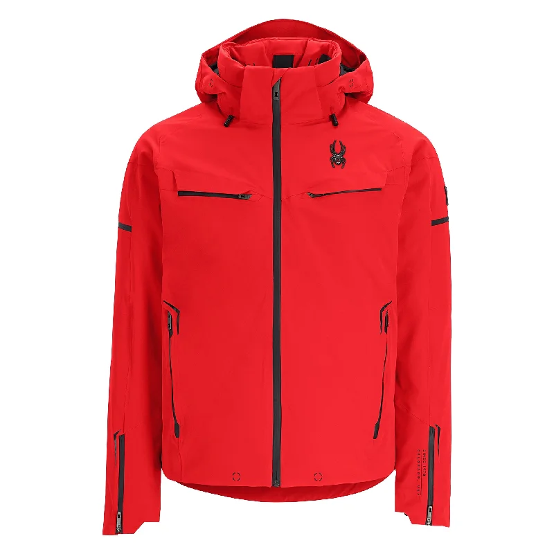 Men jackets with a built - in hood that can be stowed away when not in useMens Monterosa - Spyder Red