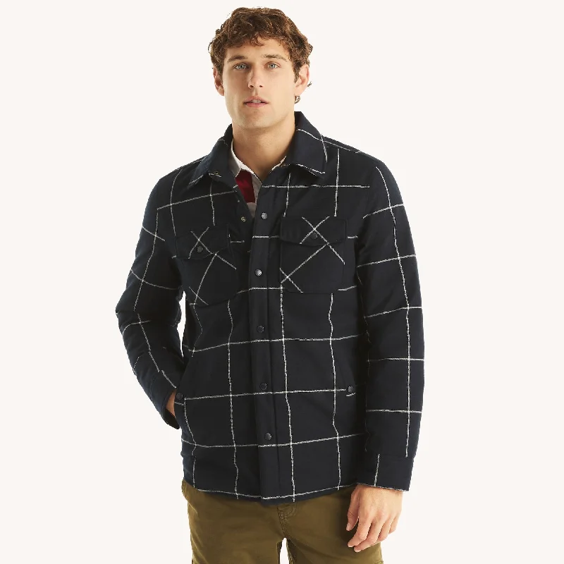 Long - line men coats reaching below the knee for maximum coverageLong - line men coats reaching below the knee for maximum coverageNautica Mens Tempasphere Flannel Shirt Jacket