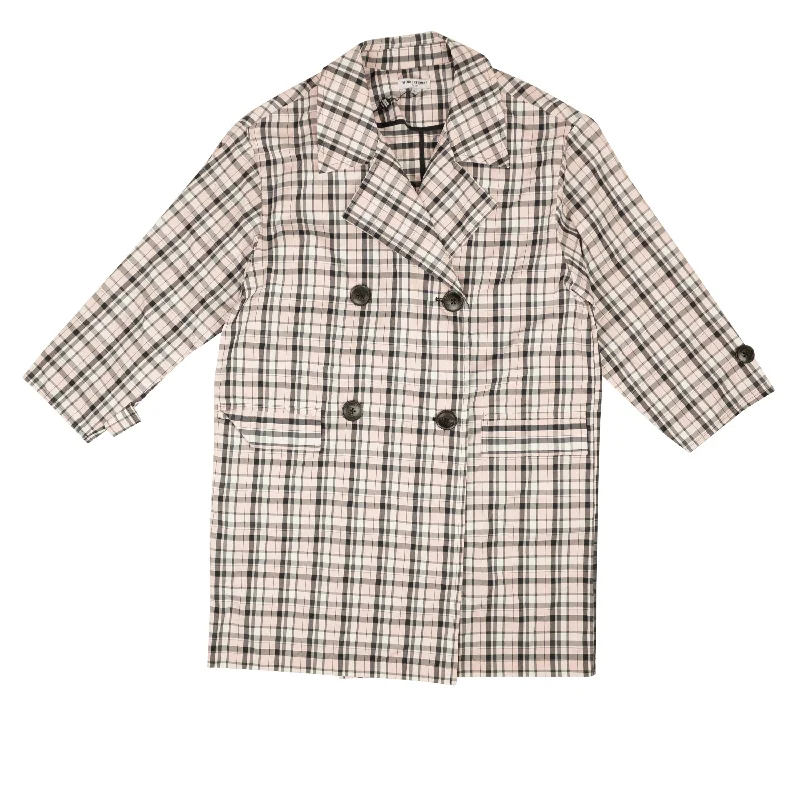 Men coats made from recycled materials for an eco - friendly choiceOpening Ceremony Oversized Plaid Trench - Pink