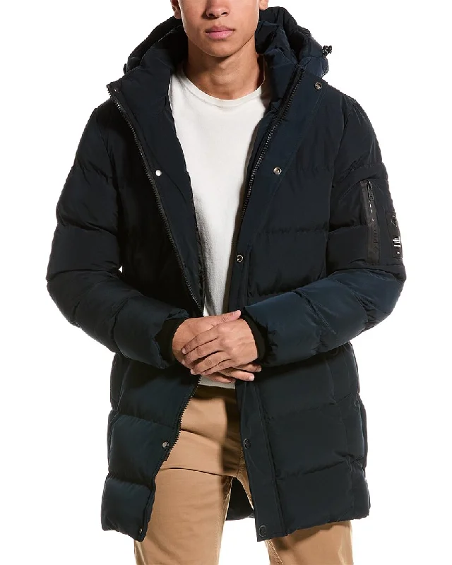 Men coats with a contrasting trim for a fashion - forward aestheticPoint Zero Mpro Long Puffer Coat