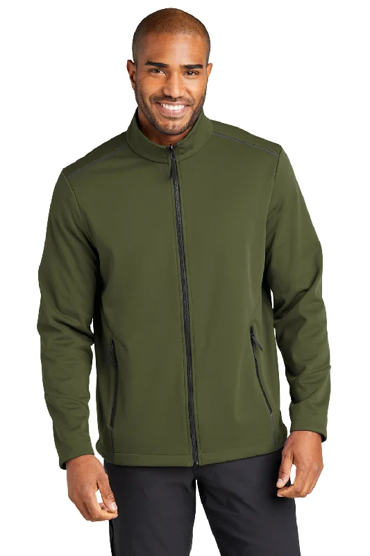 Lightweight men jackets made from recycled nylon for eco - friendly travelLightweight men jackets made from recycled nylon for eco - friendly travelPort Authority Mens Collective Tech Waterproof Full Zip Soft Shell Jacket - Olive Green