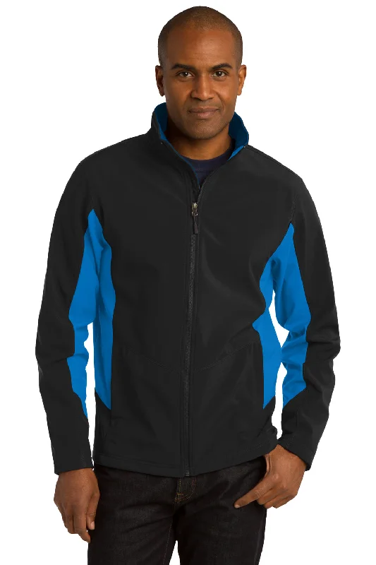 Plus - size men jackets with adjustable drawstrings for a comfortable fitPlus - size men jackets with adjustable drawstrings for a comfortable fitPort Authority Mens Core Wind & Water Resistant Full Zip Jacket - Black/Imperial Blue