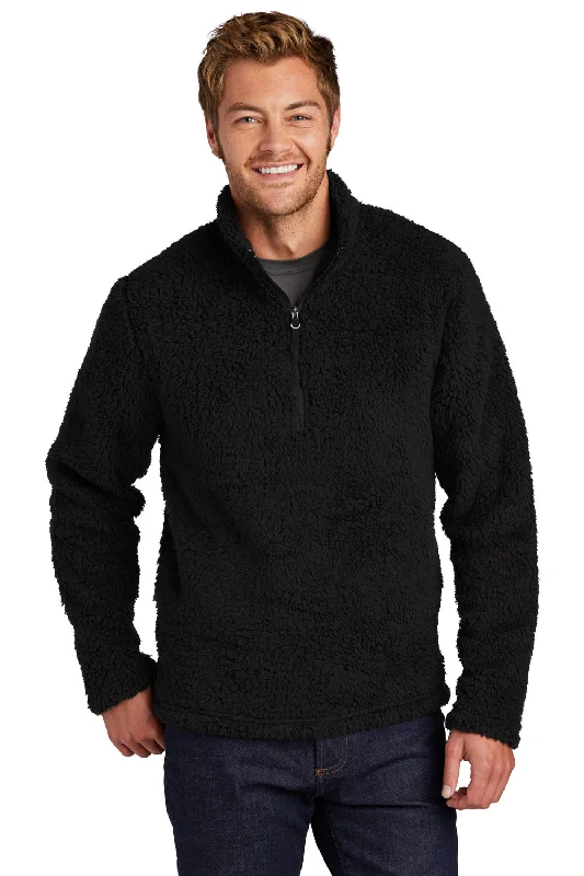 Men fleece quarter - zip pullovers with thumbholesMen fleece quarter - zip pullovers with thumbholesPort Authority Mens Cozy Sherpa Fleece 1/4 Zip Jacket - Black