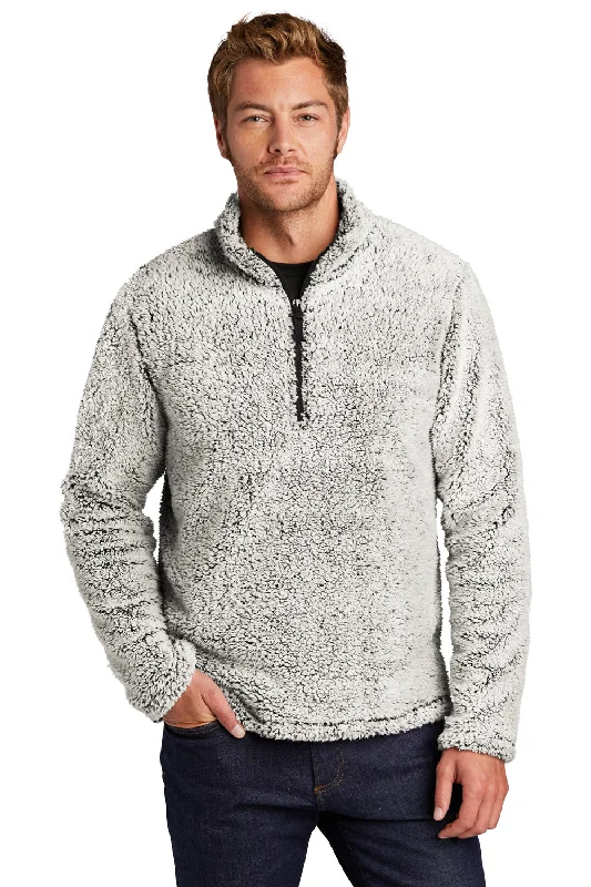 Men fleece beanies with a pom - pom for a trendy lookMen fleece beanies with a pom - pom for a trendy lookPort Authority Mens Cozy Sherpa Fleece 1/4 Zip Jacket - Heather Grey