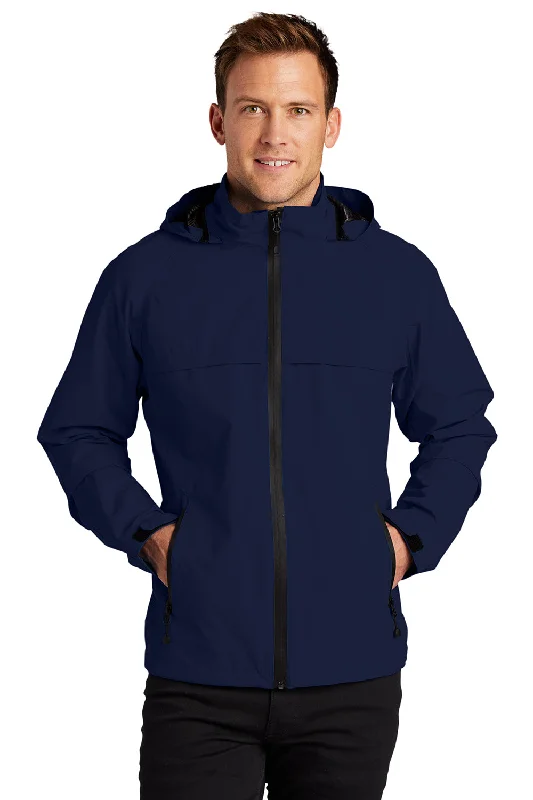 Lightweight men jackets made from recycled nylon for eco - friendly travelLightweight men jackets made from recycled nylon for eco - friendly travelPort Authority Mens Torrent Waterproof Full Zip Hooded Jacket - True Navy Blue