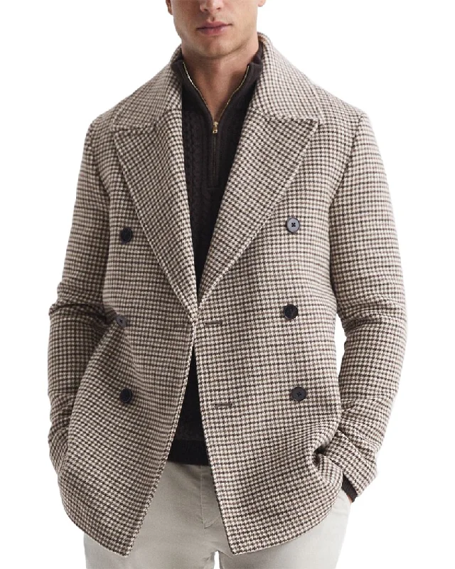 Men coats with a zip - out lining for easy cleaning and versatilityReiss Albert Overcoat