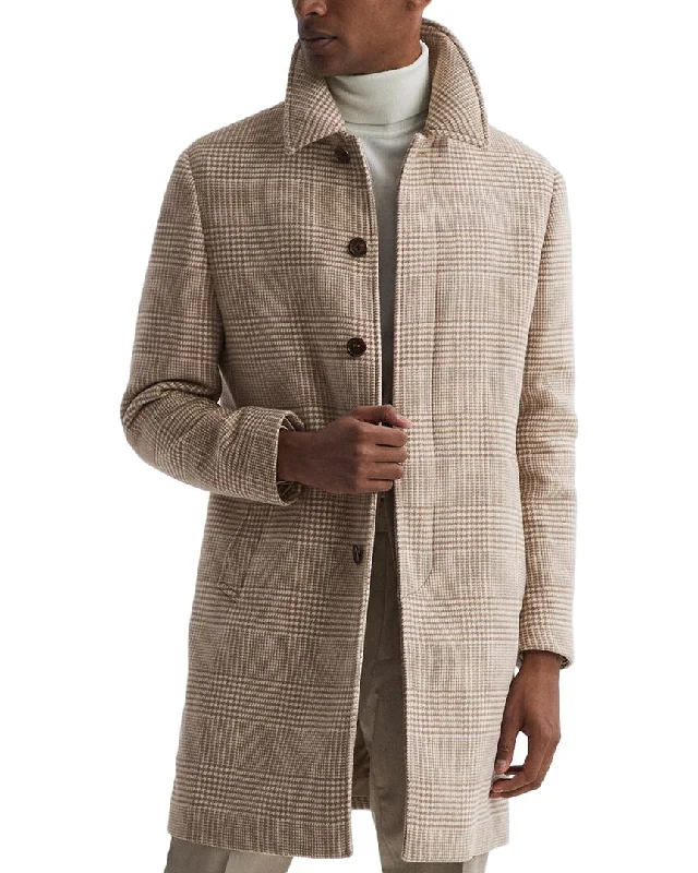 Men coats with a hooded design for added protection against the elementsReiss Bellagio Overcoat