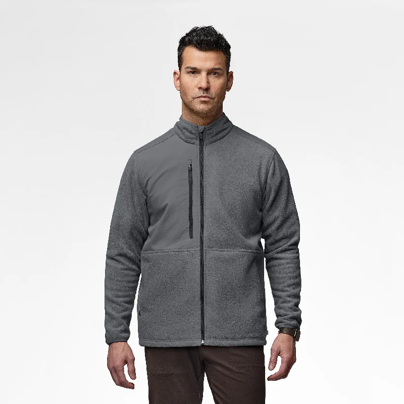 Men jackets with a media - friendly pocket for easy access to gadgetsMen jackets with a media - friendly pocket for easy access to gadgetsSlate Men's Micro Fleece Zip Jacket - Pewter