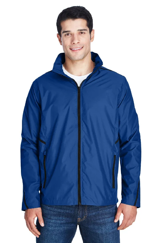 Men jackets with a media - friendly pocket for easy access to gadgetsMen jackets with a media - friendly pocket for easy access to gadgetsTeam 365 Mens Conquest Wind & Water Resistant Full Zip Hooded Jacket - Royal Blue