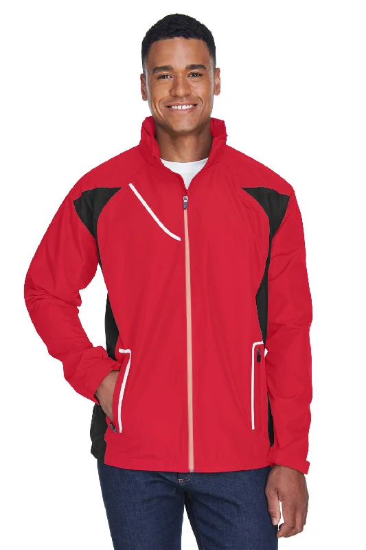 Men jackets with a zip - off sleeves to convert to a vestMen jackets with a zip - off sleeves to convert to a vestTeam 365 Mens Dominator Waterproof Full Zip Hooded Jacket - Red