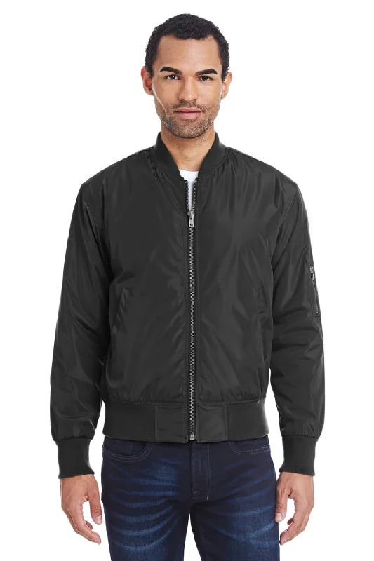 Men jackets with a zip - off sleeves to convert to a vestMen jackets with a zip - off sleeves to convert to a vestThreadfast Apparel Mens Bomber Full Zip Jacket - Black