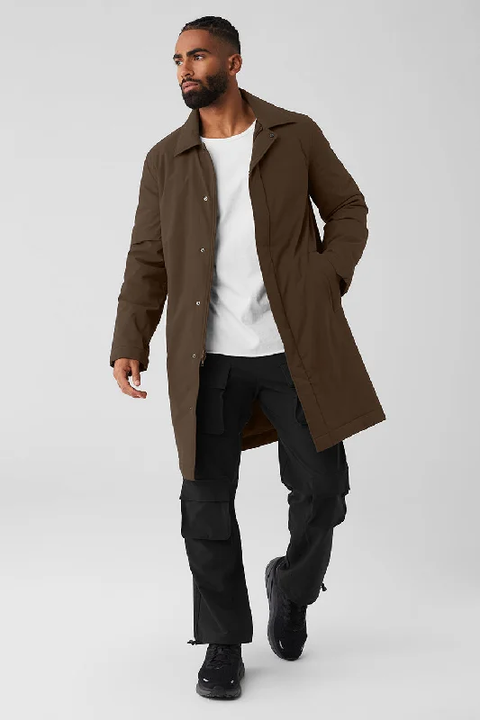 Fleece - lined men jackets for cold - weather commutingSignature Overcoat - Espresso