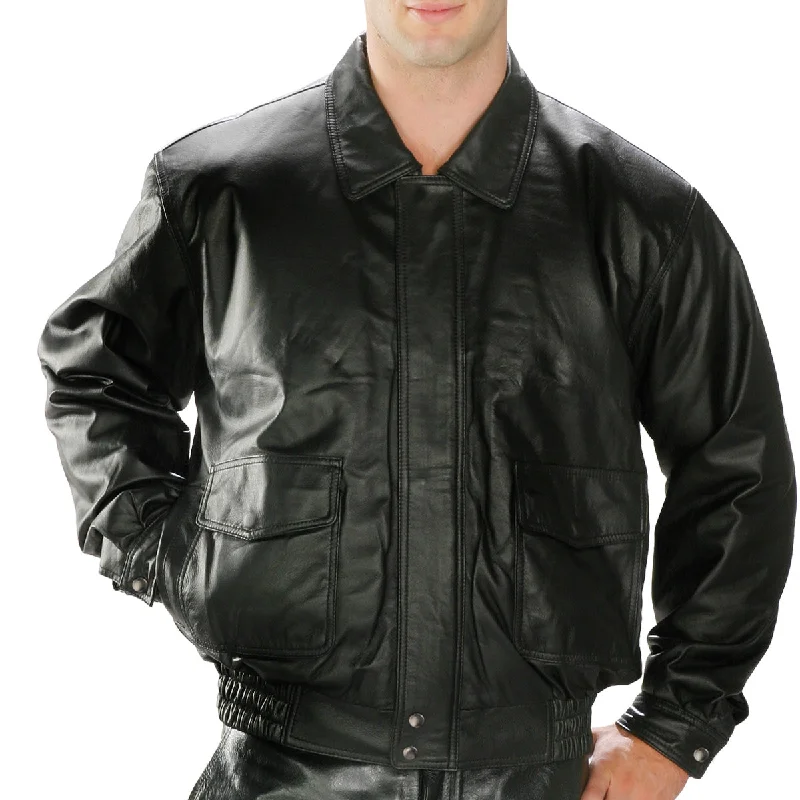 Embroidered men jackets with intricate floral designs for a unique aestheticEmbroidered men jackets with intricate floral designs for a unique aestheticUSA Leather 1515 Men's Black 'Classic Aviator' Bomber Leather Jacket