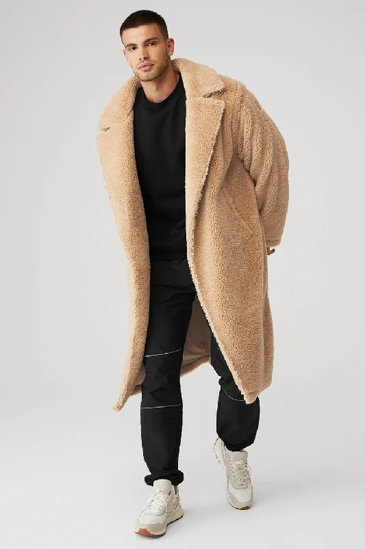 Bomber men jackets with ribbed cuffs for a classic 80s styleOversized Sherpa Trench - Camel