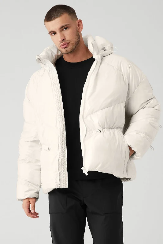 Men jackets with a built - in hood that can be stowed away when not in useMen jackets with a built - in hood that can be stowed away when not in useStunner Puffer Jacket - Ivory