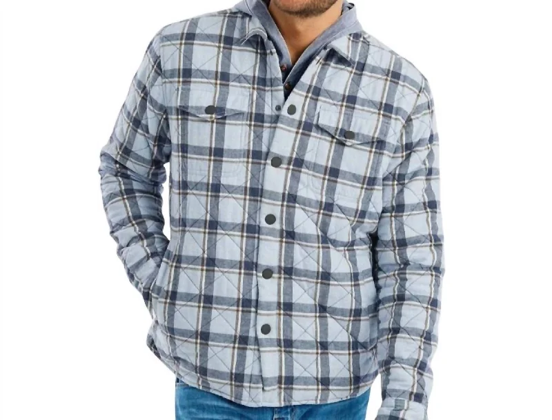 Men coats with a zip - out lining for easy cleaning and versatilityMen coats with a zip - out lining for easy cleaning and versatilityWoven Flannel Jacket In Maliblu