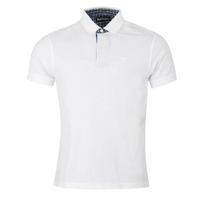 Men's two - tone stripe polo shirts with a preppy styleBarbour Dunbar Polo Shirt White