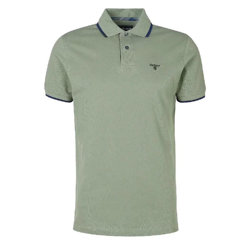 Men's luxury cashmere blend polo shirts in solid colorsBarbour Easington Polo Agave Green