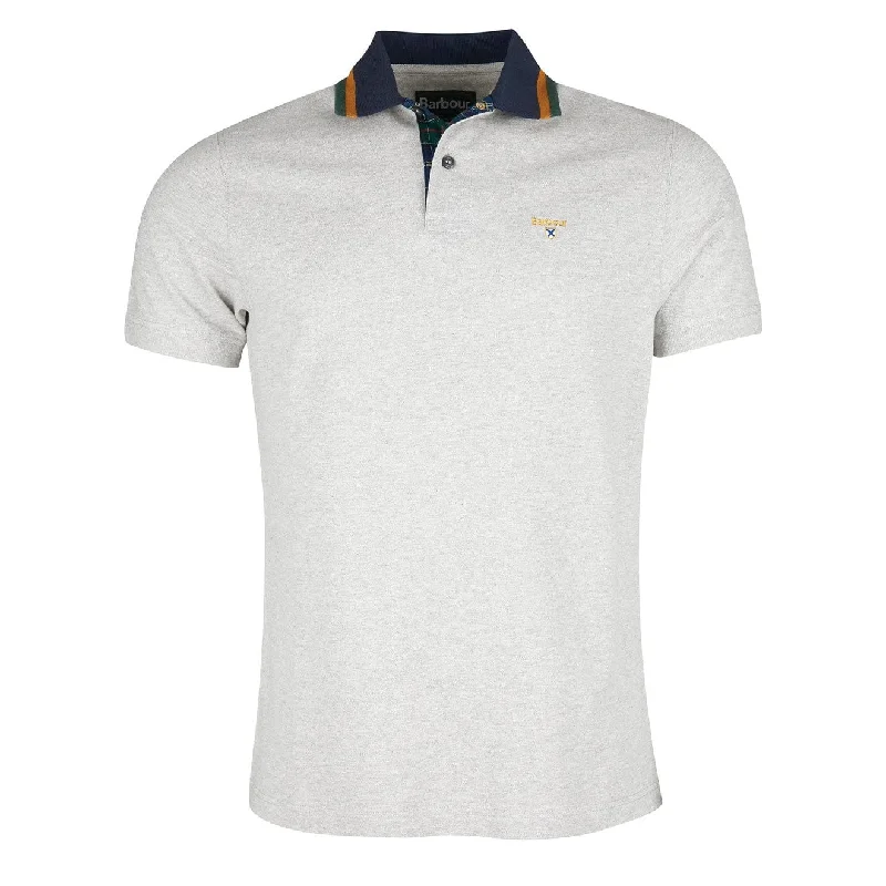 Men's stretchable athletic polo shirts for fitness workoutsBarbour Prep Tipped Polo Shirt Grey Marl