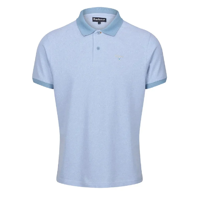 Men's luxury cashmere blend polo shirts in solid colorsBarbour Sports Polo Chambray