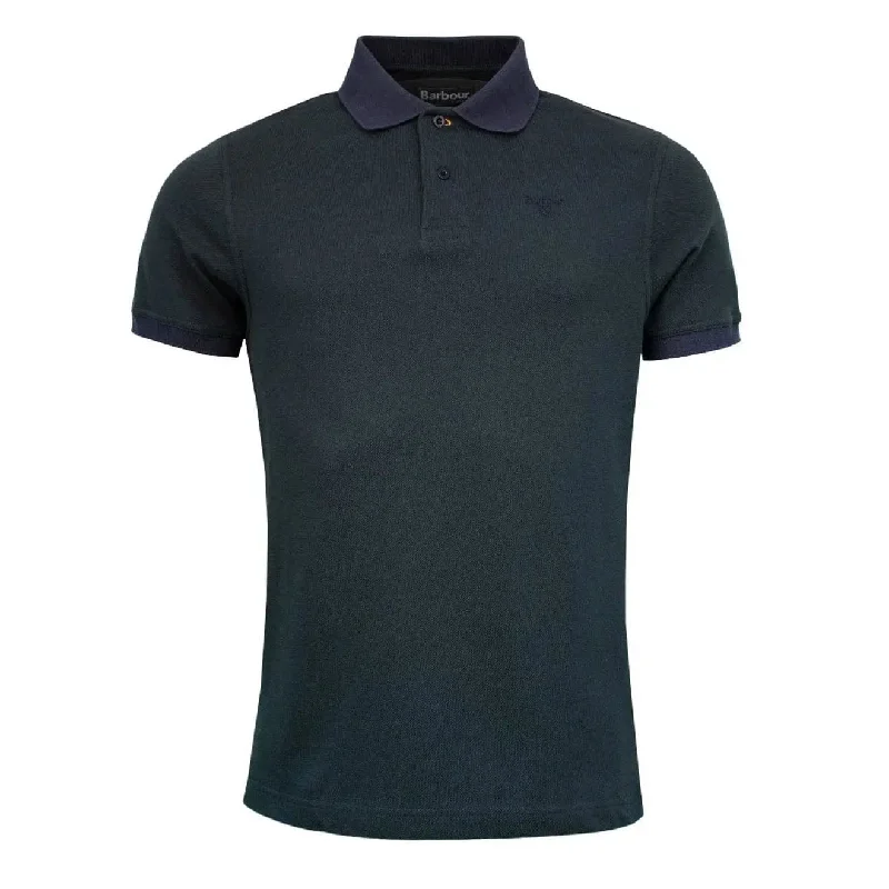 Men's breathable cotton blend polo shirts for summer outingsBarbour Sports Polo Mix Dark Seaweed