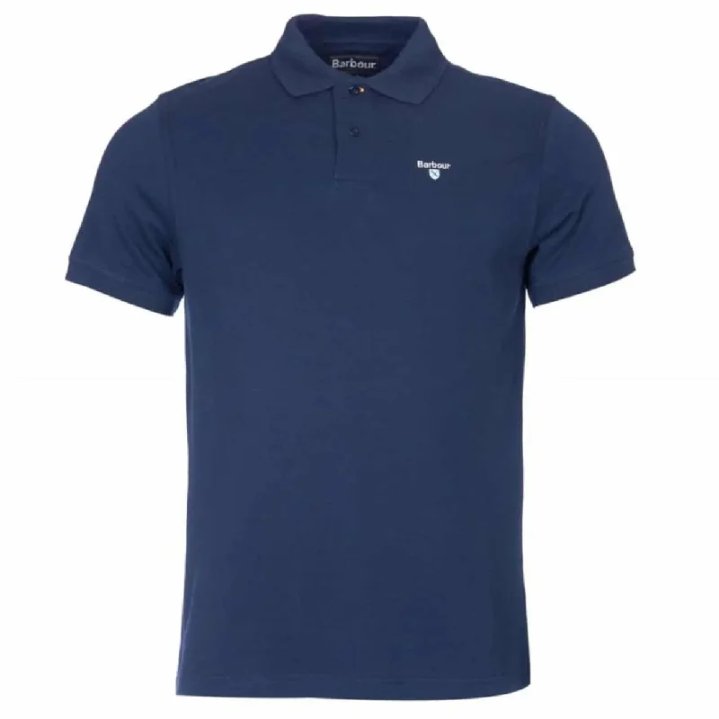 Men's two - tone stripe polo shirts with a preppy styleBarbour Sports Polo New Navy