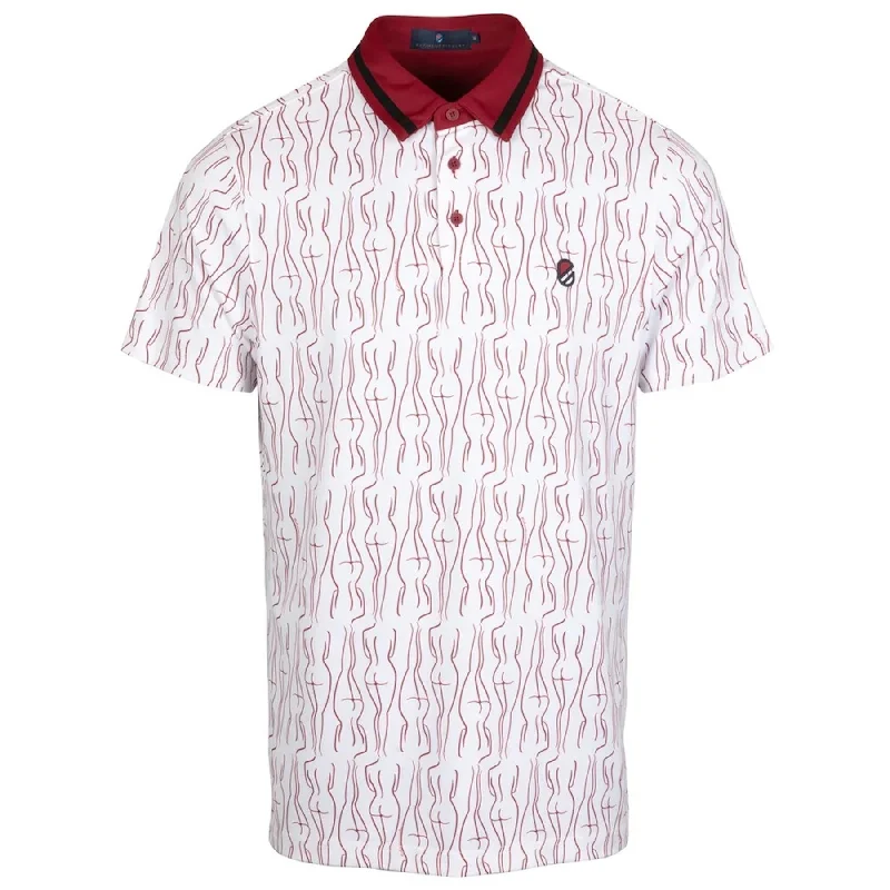 Men's budget - friendly basic polo shirts in multiple colorsEve Polo Rhubarb Print - AW24