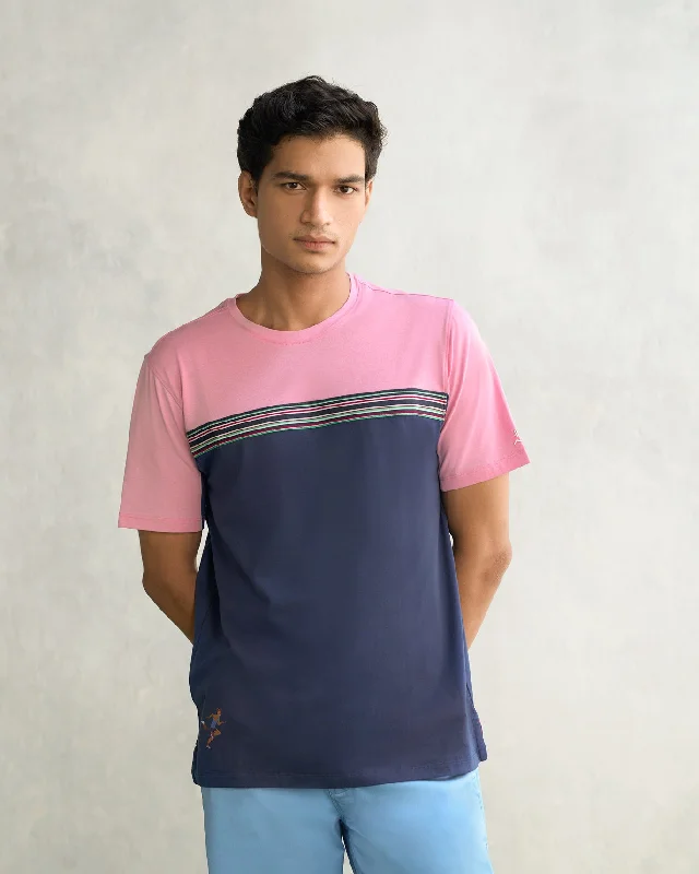 Men's eco - friendly recycled t - shirts for sustainable fashion choicesMen's eco - friendly recycled t - shirts for sustainable fashion choicesEveryday Crew Neck T-shirt - Navy & Pink