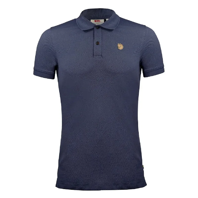 Men's two - tone stripe polo shirts with a preppy styleFjallraven Ovik Polo Shirt Navy