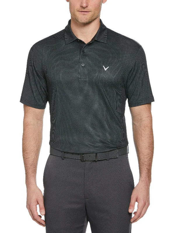 Men's jacquard woven polo shirts with intricate designsBig & Tall Gingham Print Golf Polo