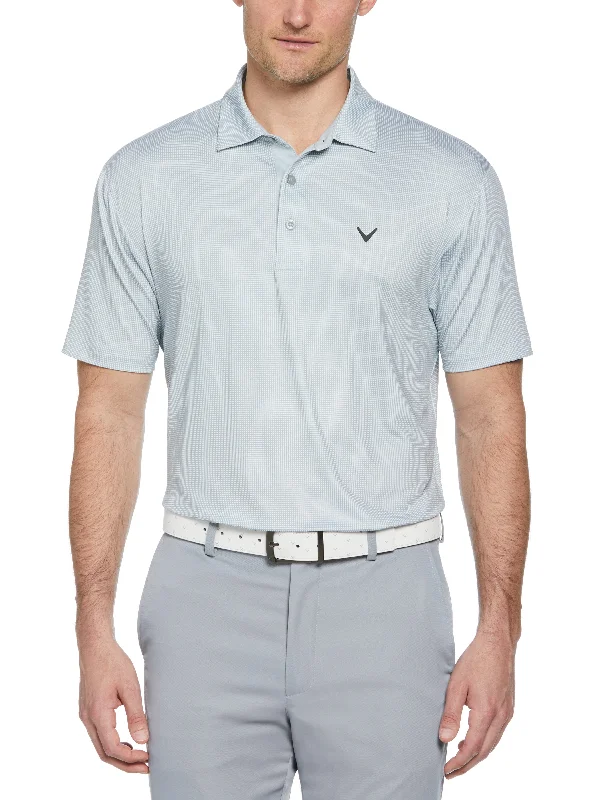 Men's jacquard woven polo shirts with intricate designsBig & Tall Gingham Print Golf Polo