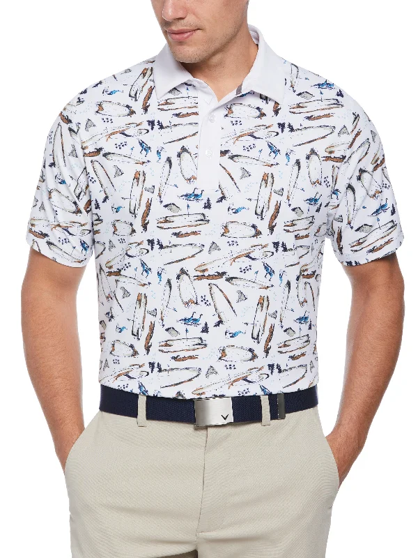 Men's color - block polo shirts with a bold fashion statementMens Golf Course Critter Print Golf Polo