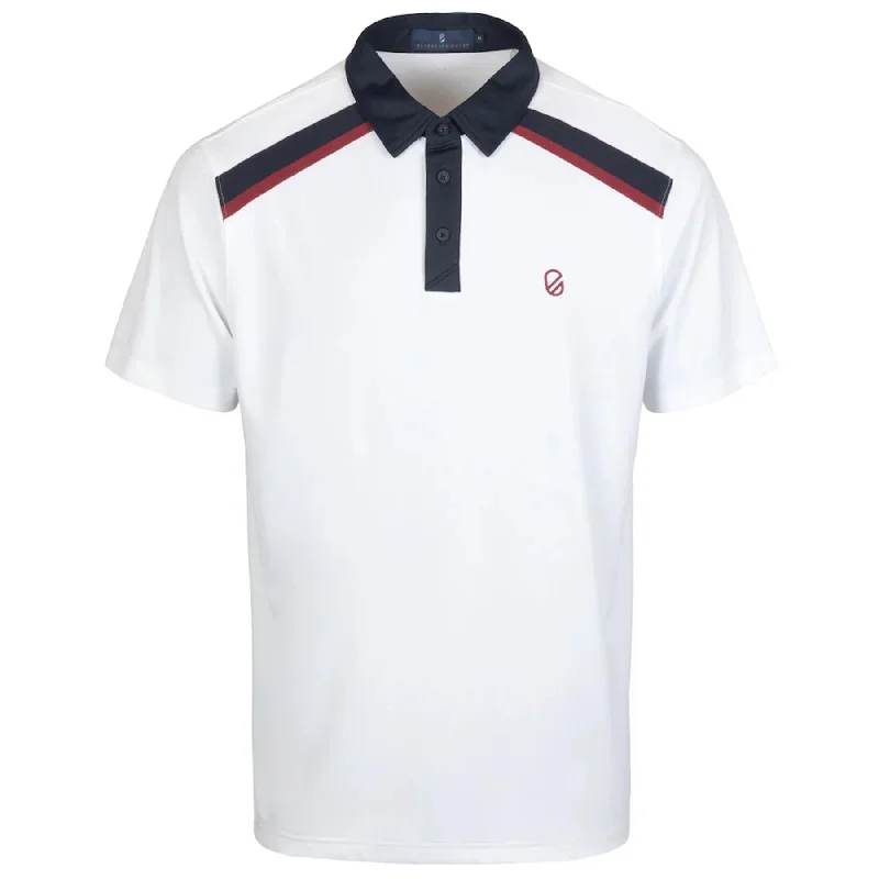 Men's ribbed cuffs and hem polo shirts for a textured lookLouis Polo Bright White - AW24