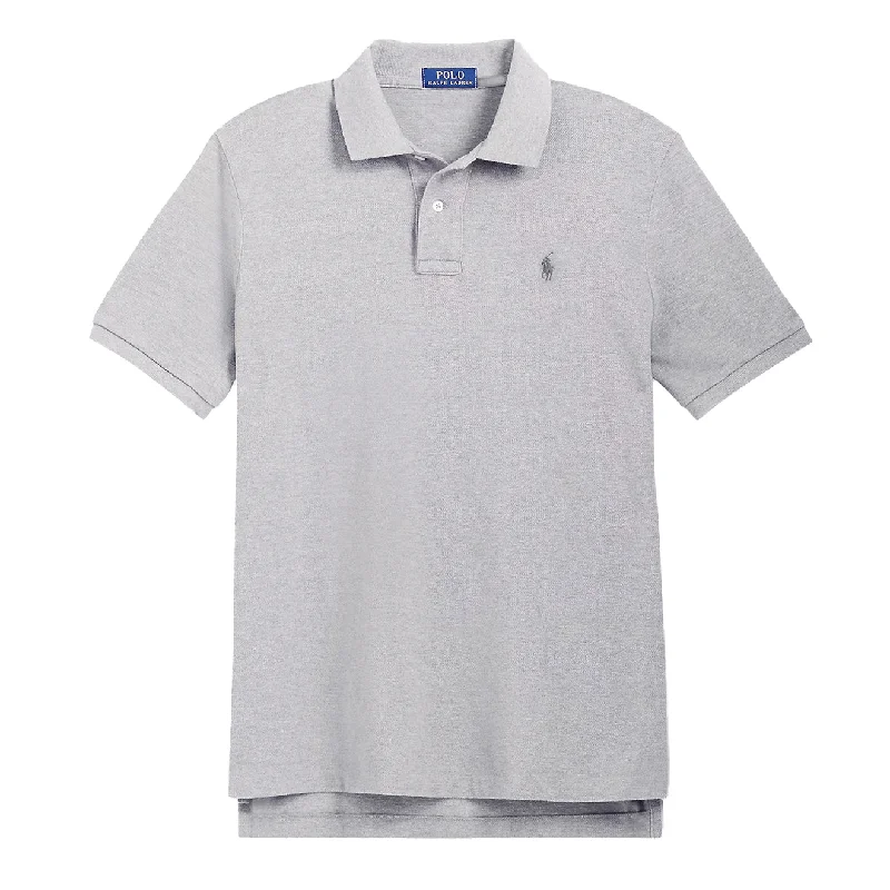 Men's antimicrobial polo shirts for odor - free daily wearPolo Ralph Lauren Custom Slim Fit Mesh Polo Shirt Steel Heather