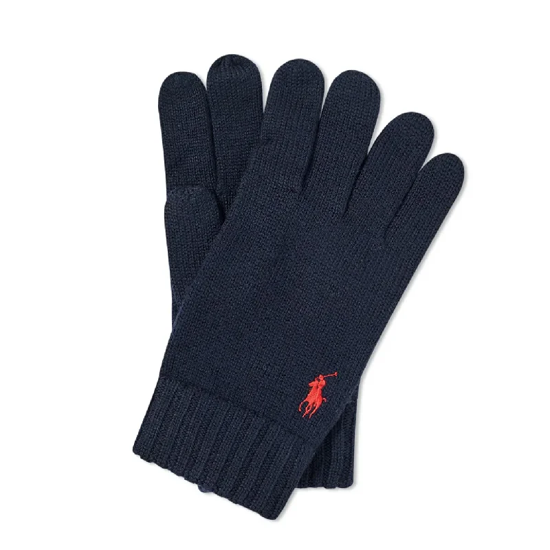 Men's quick - dry polo shirts for water sports activitiesPolo Ralph Lauren Merino Wool Gloves Hunter Navy