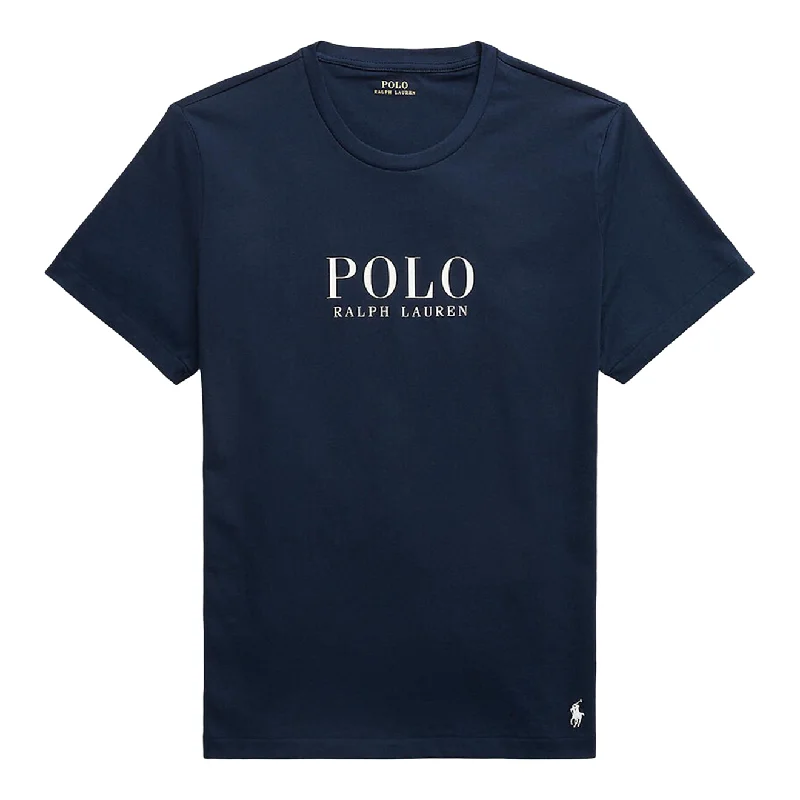 Men's ribbed cuffs and hem polo shirts for a textured lookPolo Ralph Lauren S/S Logo Sleep Top Cruise Navy