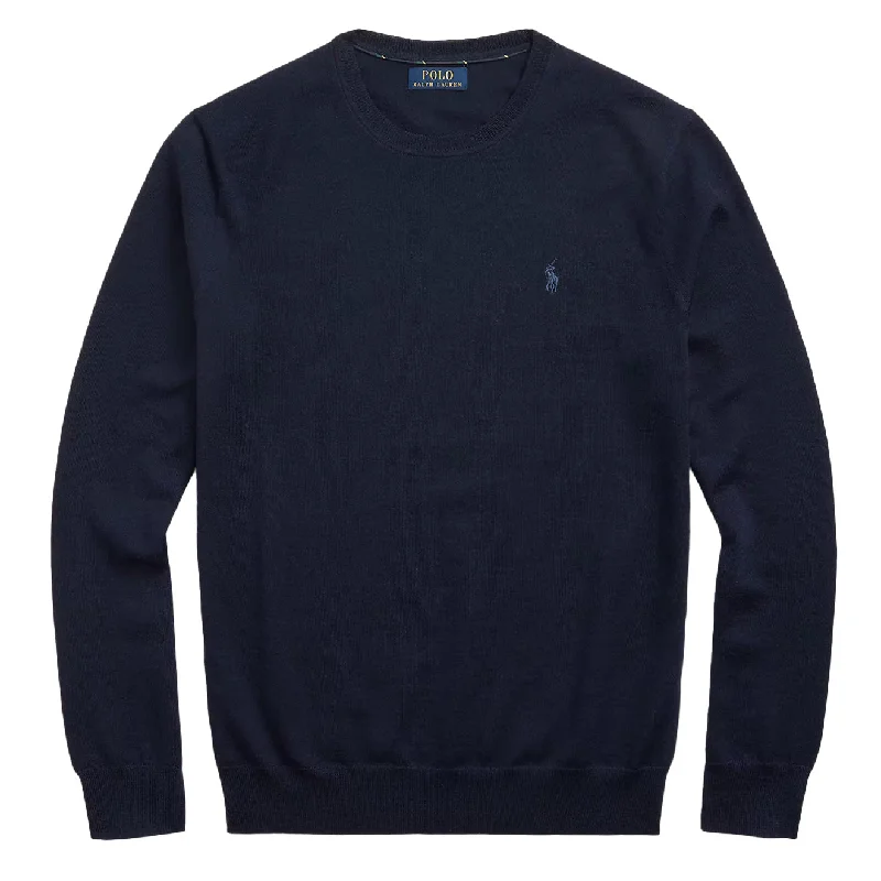 Men's jacquard woven polo shirts with intricate designsPolo Ralph Lauren Slim Fit Washable Wool Jumper Hunter Navy