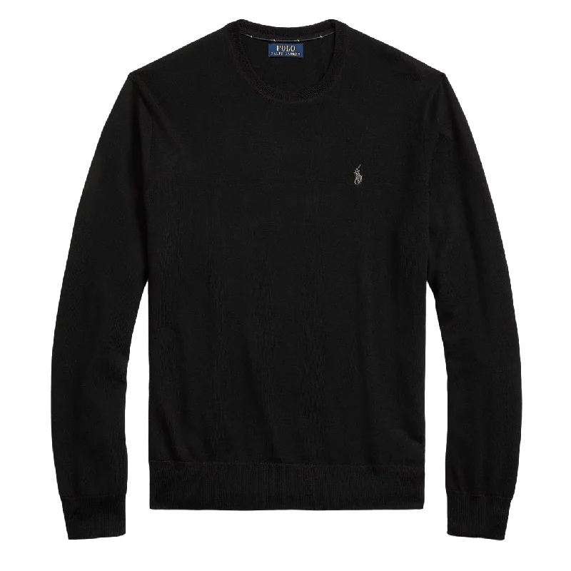 Men's color - block polo shirts with a bold fashion statementPolo Ralph Lauren Slim Fit Washable Wool Jumper Polo Black