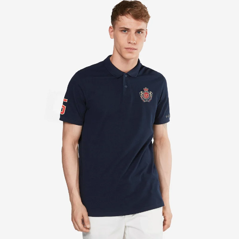 Men's high - collar polo shirts with a modern twistPolo Republica Men's Lion Crest & 5 Polo Embroidered Short Sleeve Polo Shirt