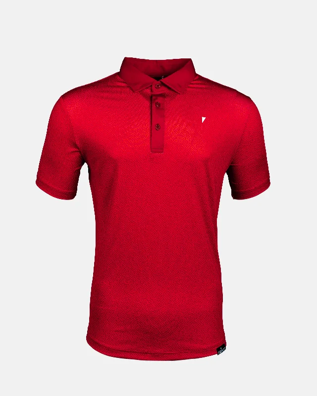 Men's two - tone stripe polo shirts with a preppy styleRed Maze Classic Polo