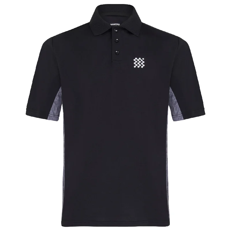 Men's lightweight performance polo shirts for tennis matchesThe Course Polo Black - AW24