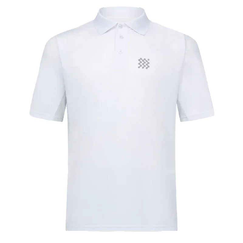 Men's ribbed cuffs and hem polo shirts for a textured lookThe Course Polo White - AW24