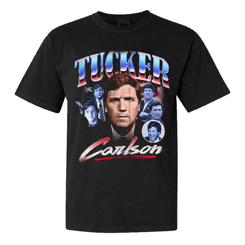 Men's ribbed t - shirts with a textured finish for added styleMen's ribbed t - shirts with a textured finish for added styleTucker Carlson Faces Tee