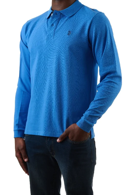 Men's formal - style silk blend polo shirts for special occasionsU.S. Polo Assn. Men's Long Sleeve Polo Shirt - Blue