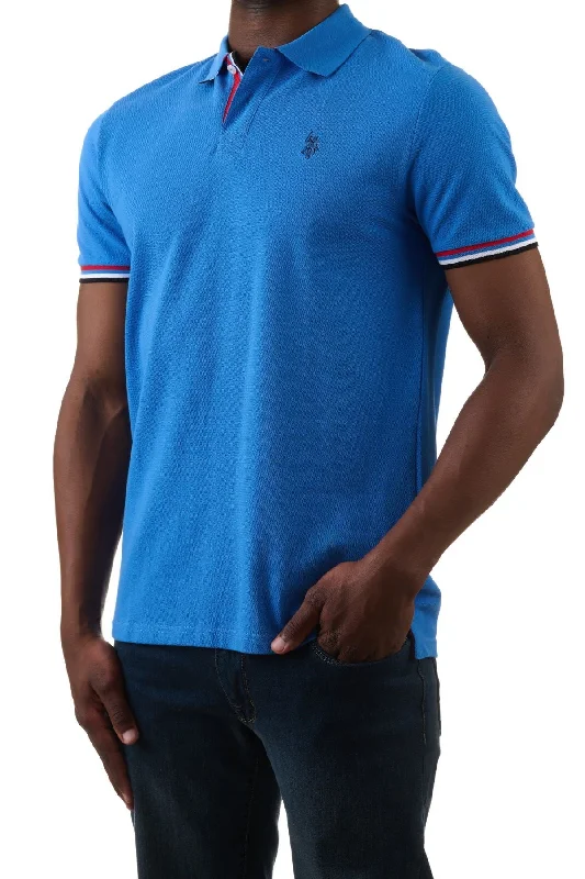 Men's antimicrobial polo shirts for odor - free daily wearU.S. Polo Assn. Men's Polo Shirt with collar and cuff detail - Blue