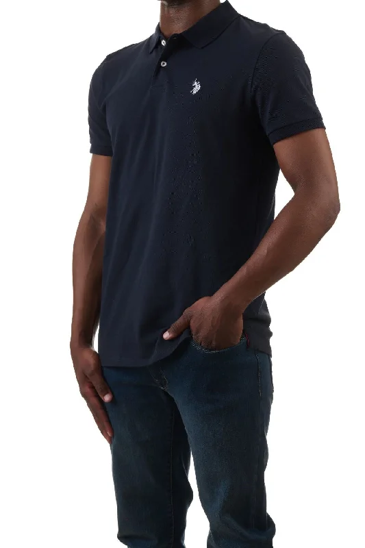 Men's jacquard woven polo shirts with intricate designsU.S. Polo Assn. Men's Signature Polo Shirt - Navy